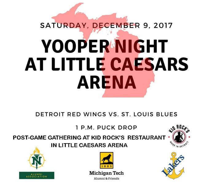 Yooper Night at Little Caesars Arena on Saturday, December 9. 2017 with puck drop