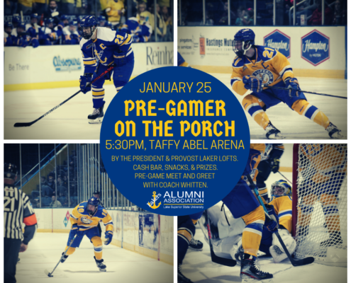 January 25 Pre-Gamer on the Porch 5:30 PM, Taffy Abel Arena