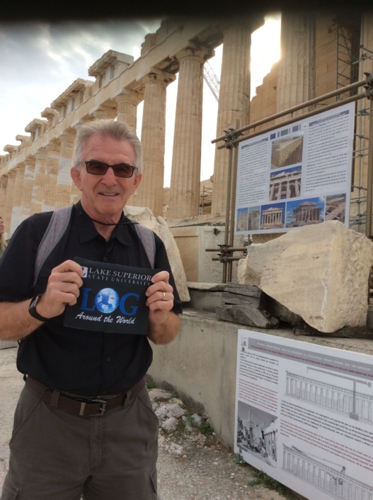 Jim Fallis ’74, at the Parthenon on the Acropolis in Athens